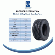 23x10.50-12 Pneus tondeuse à gazon 4 plis Grass P332 Wanda Road Legal 615kgs (Lot de 2)_4