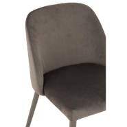 Chaise de réunion CHEZA gris - tissu aspect velours - structure métallique - dimensions L58 x H80 x P51 cm_4