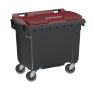 Conteneur 770 L Frontal - Fabrication Française - Bac roulant PEHD injecté - Norme EN 840 - 4 roues 160 mm dont 2 freinées_4
