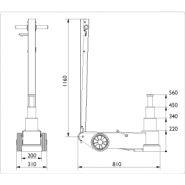 50-3H - Cric hydropneumatique à trois étages AC Hydraulic - Capacité : 50/25/10 T - Pour véhicules à très haute garde au sol_4