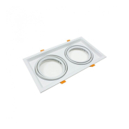 Cadre orientable en aluminium - pour ampoule AR111 - double blanc à encastrer - réf AR111ENCB2_4