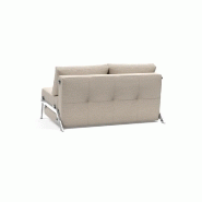 Innovation Living - Canapé design Cubed 02 Chrome convertible 140x200 cm - Tissu Blida gris sable_4