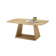 Table basse design Jacobstad - chêne sauvage massif huilé avec roulettes intégrées - 110x70 cm_4