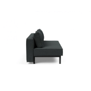 Canapé design convertible SLY - Innovation Living - Lit 140x200 cm - Pieds métal noir - Tissu bouclé Black Raven_4
