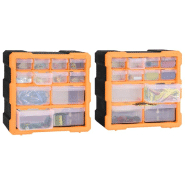 Vidaxl organisateurs multi-tiroirs avec 12 tiroirs 2 pcs 26,5x16x26 cm 147581_4