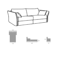 Canapé convertible express HOR 120x190 cm - Manchettes réglables - Tissu personnalisable - Matelas 13 cm_4