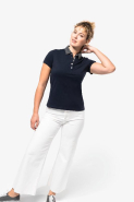 Polo jersey bicolore femme - Réf: K261 - Kariban - 100% coton, col chemise contrasté, 180 g/m²_4