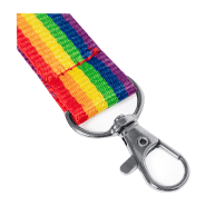 Tour de cou en polyester arc-en-ciel avec mousqueton en métal et boucle de sécurité_4