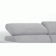 Canapé d'angle droit convertible avec méridienne coffre - tissu gris clair - couchage 140x200 cm - pieds métal chromé_4