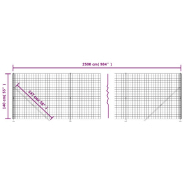 Vidaxl clôture en treillis métallique avec bride anthracite 1,4x25 m 154331_4