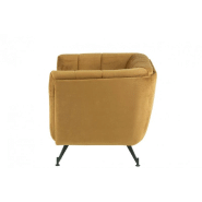 Fauteuil lounge Marianah ocre - style contemporain et assise capitonnée en velours_4