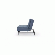 Innovation Living - Fauteuil design Dublexo Styletto convertible lit 90x115 cm - tissu Soft Indigo - piétement chêne noir_4