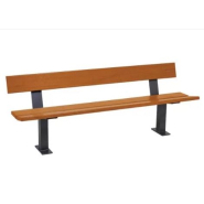 Banc public bois et acier - Pagode, longueur 1800 mm, structure en tube acier peint_4