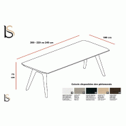 Bureau de Direction Rail en bois- Bralco. - 200, Chêne foncé_4