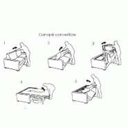 Canapé lit Dreamer Express - sommier à lattes 140x197 cm - matelas 16 cm - tissu Tweed bleu_4