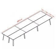 Ogi-A - Bureau bench open space 2, 4, 6 personnes - Plateau mélaminé 28mm - Options de câblage_4