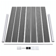 Vidaxl ensemble de panneau de clôture wpc 872x146 cm gris 3070458_4