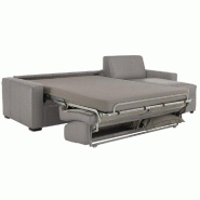 Canapé d'angle convertible Dreamer - système ouverture Express, méridienne modulable avec coffre, sommier à lattes 140 cm, matelas 16 cm - Velours gris clair_4