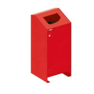 Corbeille publique Berlin 100 Litres - porte frontale - couvercle en option - tôle acier galvanisée_4