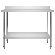 Vidaxl table de travail de cuisine avec étagère 120x60x120 cm inox 3054469_4