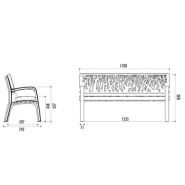 Banc public Maverick - Polyéthylène haute densité - 170 cm - Anti-UV - Anti-graffitis - Sans entretien_4