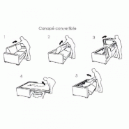 Canapé-lit convertible DREAMER 140cm - système ouverture express - matelas 16cm - tweed bleu azur_4