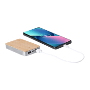 Power Bank USB - Aluminium recyclé et bambou - Batterie 5000 mAh - 2 ports USB et 1 port USB-C_4