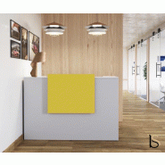 Banque d'accueil Delta First avec réhausse colorée - Mobel Linea - 164, Blanc, Non, Jaune_0