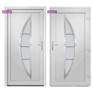 Vidaxl porte d'entrée blanc 98x208 cm pvc 3187870_4