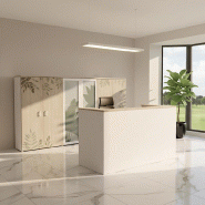 Banque d'accueil Delta First bicolore 1 personne - Mobel Linea - 164, Blanc/ acacia clair_0