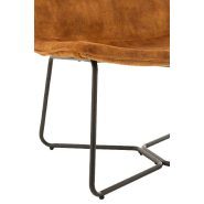 Chaise lounge RATRI - Velours ocre, pieds métal noir - Design industriel et confort optimal_4