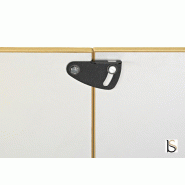 Table de réunion abattante sur roulettes. - Blanc 9010, Merisier, 120 x 80 cm_4