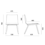 Chaise coque CLYDE neuf - chauffeuse de bureau en hêtre massif - vendue par 2_4