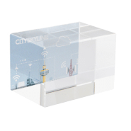 Bloc en verre - transparent - livré dans boîte cadeau bleue - 250g_4