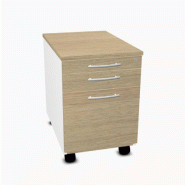 Caisson mobile pour dossiers suspendus - MDD - 3 tiroirs, Chêne_4