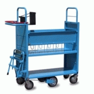 Chariot multifonctions à plateaux - 3 étagères bordées - Capacité 200 kg - Pour entrepôts, bibliothèques et archives_4