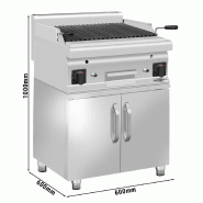 Grill à gaz en pierre de lave - 10,6 kW - Grille inclinable -  avec 2 portes  - Mario 600 | GGM -GLGK66-E-UBK66-E_4