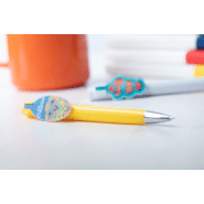 Stylo à bille en plastique - clip sur mesure - encre bleue - marquage UV LED - couleur jaune_4