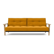 Innovation Living - Canapé-lit design Splitback Frej convertible 115x210 cm avec accoudoirs en bois - Tissu Elegance Burned Curry_4