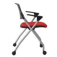 CH-2131A - Chaises empilables gigognes avec cadre argenté et roulettes - Dimensions : L 632 x P 545 x H 770 mm_4