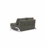 Canapé-lit design INNOVATION LIVING Cubed 02 Chrome - Convertible 200x140 cm - Tissu Flashtex Dark Grey_4