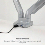 Bras porte-écrans double Platinum Series - Argent_4