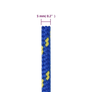Vidaxl corde de bateau bleu 5 mm 250 m polypropylène 152441_4