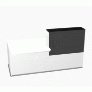 Bureau d'accueil lumineux Tera - MDD - 226, Gris ombre, Gauche, Blanc_4