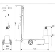 65-1APH - Crics hydraulique pour industrie aéronautique - AC Hydraulic - Capacité 65T - Longueur de course étendue_4