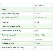 Arracheuse AVR Spirit 9200 avec tapis transversal pour flux de produit