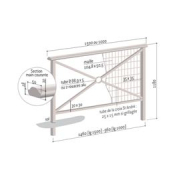 Barrière main courante LISBONNE - Simple croix, rosage ou grillagé - Longueurs 1000 ou 1500 mm_4