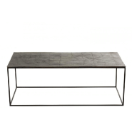 Table basse rectangulaire NIZI - métal noir et aluminium noir/vert - design moderne et fonctionnel_4