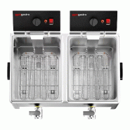 Friteuse électrique double 2 x 8L - avec robinet de vidange | GGM_4