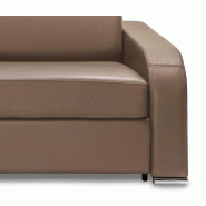 Canapé lit convertible express Sofia édition spéciale cuir - 160 cm - Matelas 16 cm inclus - Taupe_4